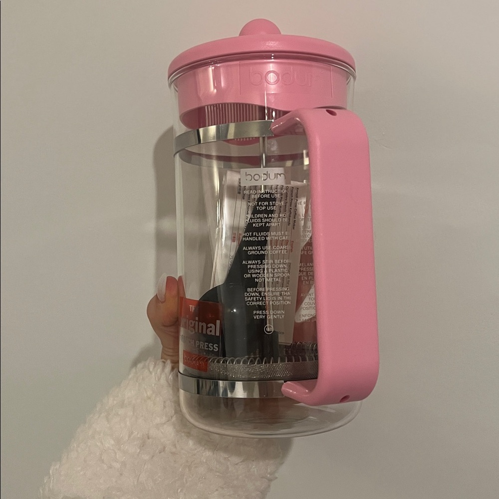 Bodum Baby Pink French Press Coffee Maker Brand New RARE - Picture 2 of 6